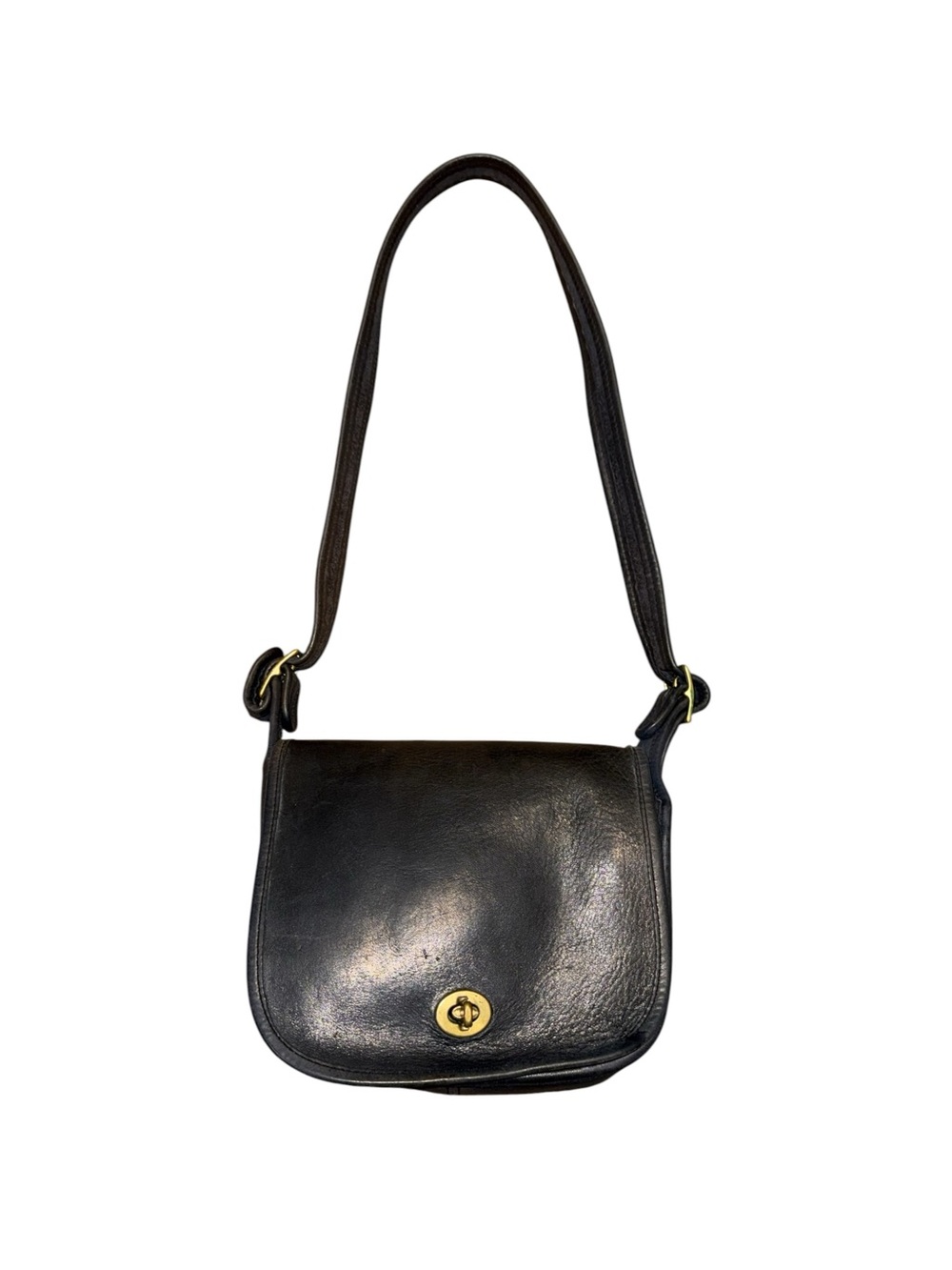 Rare Vintage Coach Navy 9530 NYC Small Shoulder Bag Mini Pouch with Turnlock